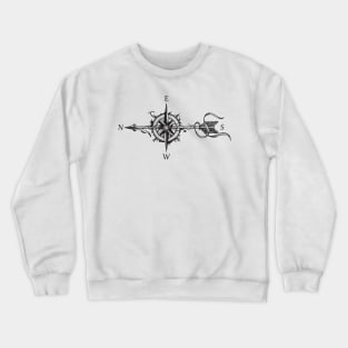 Compass with arrow (carpediem) Crewneck Sweatshirt